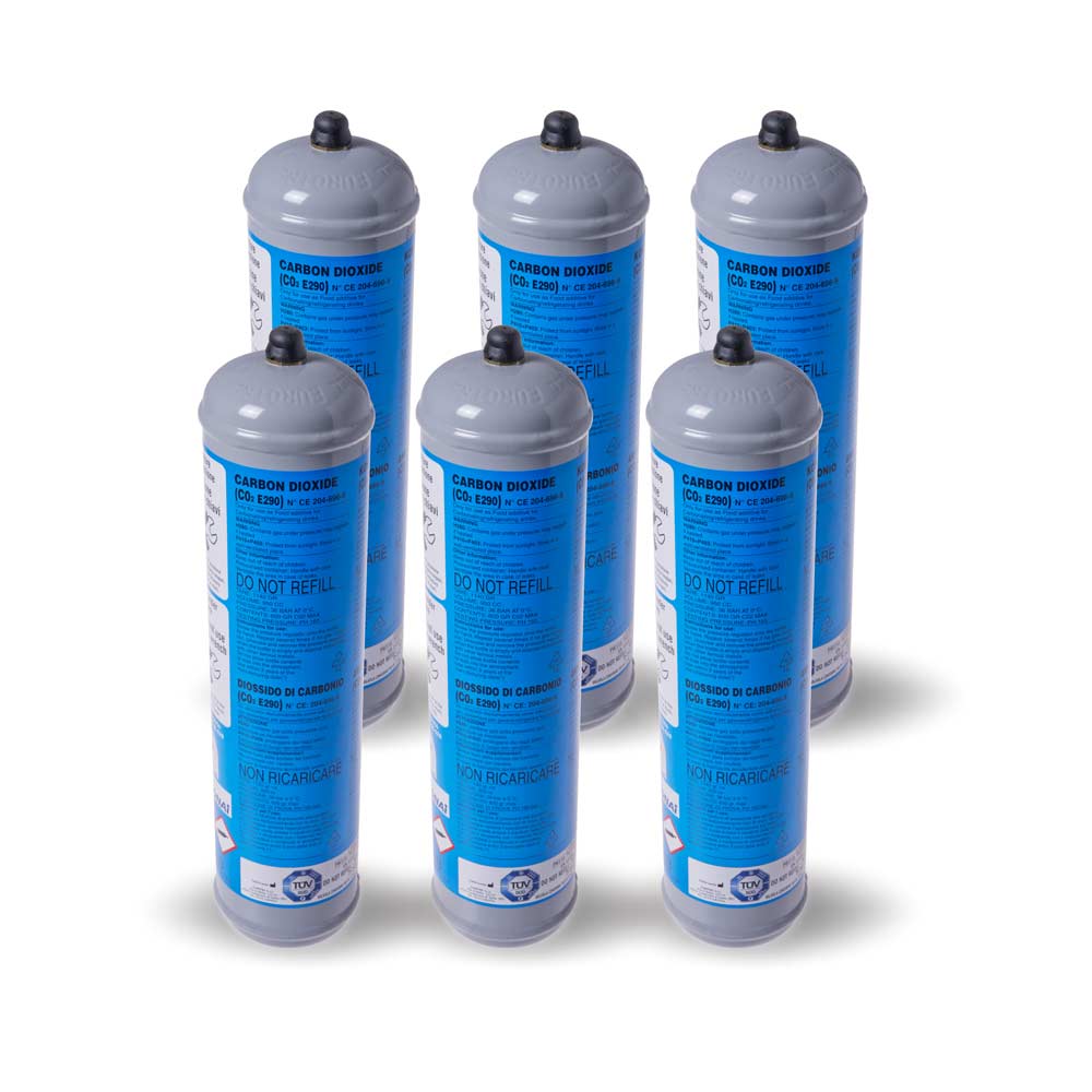 Confezione 6 bombole CO2 monouso per erogatori di acqua